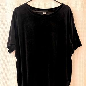 Black velour short sleeve shirt